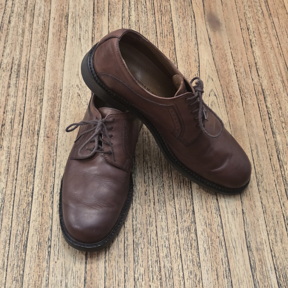 Johnston &‎ Murphy Dress Shoes Mens Size 10.5 Brown Leather Lace Up